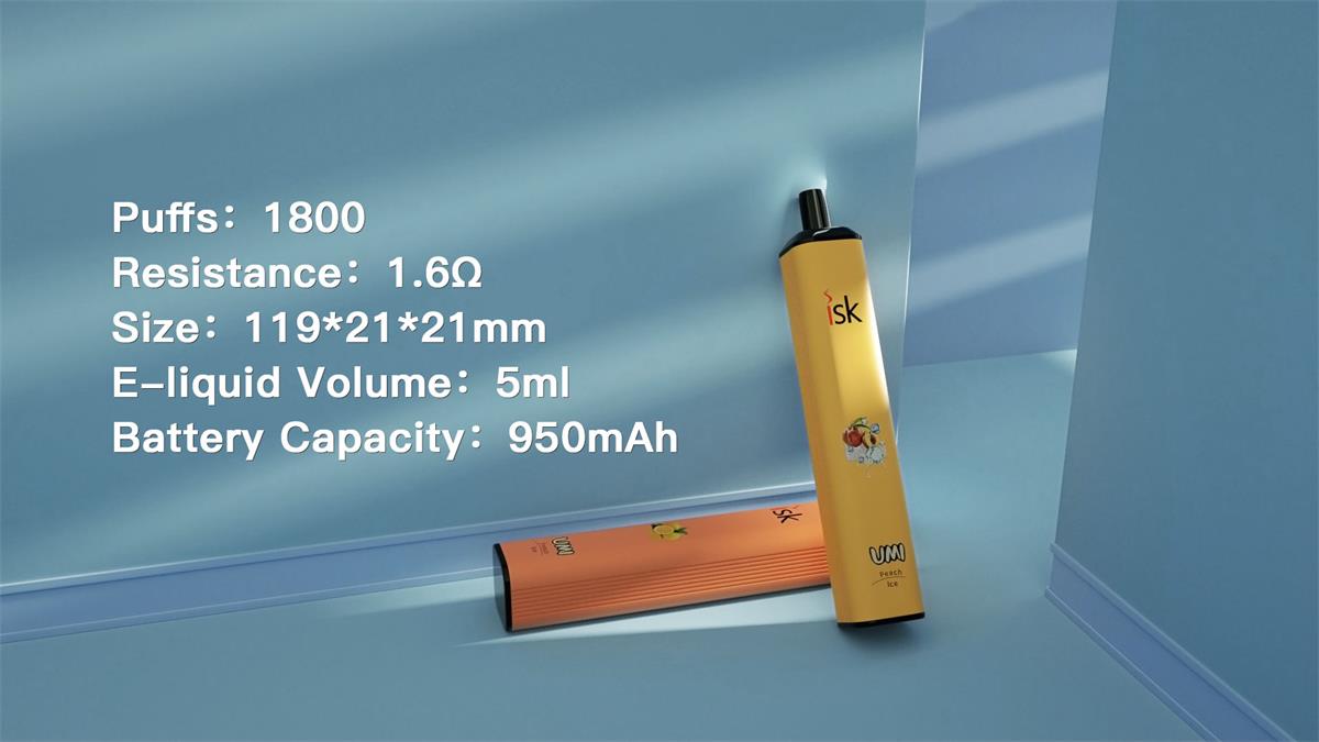 السجائر الإلكترونية المتاح 1800 نفث ISK045 Puffs Vapes Disposable POD
